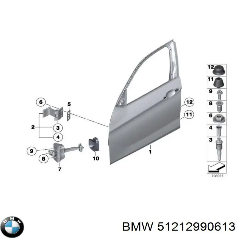 51212990613 BMW обмежувач відкриття дверей, передній