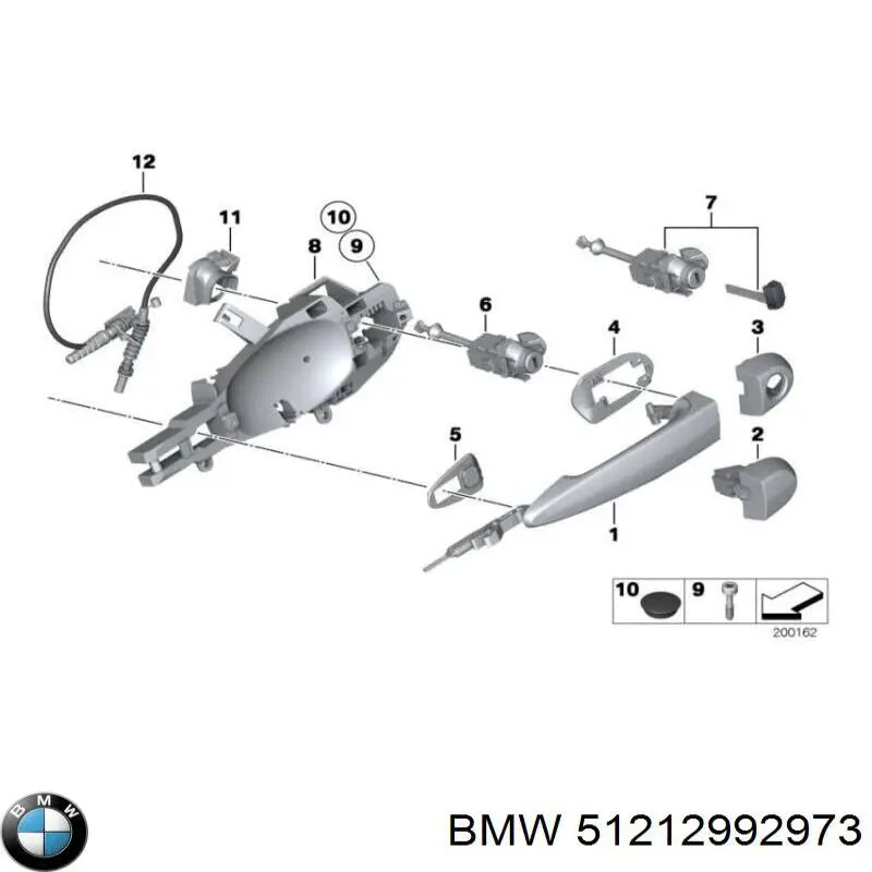 51212992973 BMW Тримач зовнішньої ручки дверей, передньої лівої