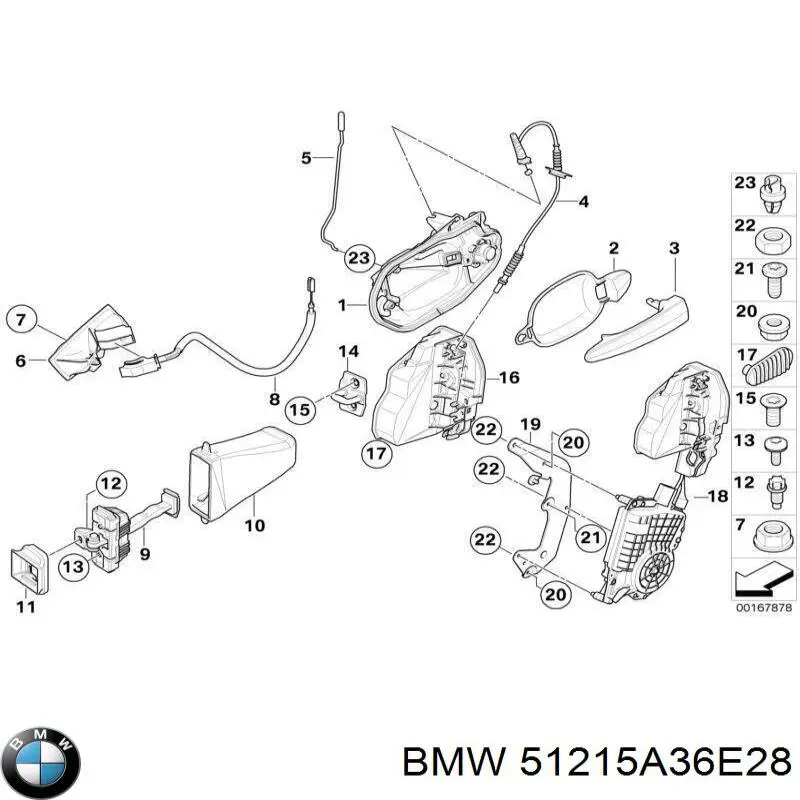 Замок передніх пасажирських дверей BMW 51217202156 ціна, від 558.12 USD