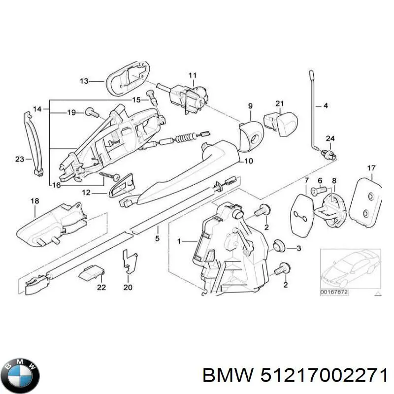 Ручка двері в зборі BMW 51217002271 ціна, від 4.23 USD