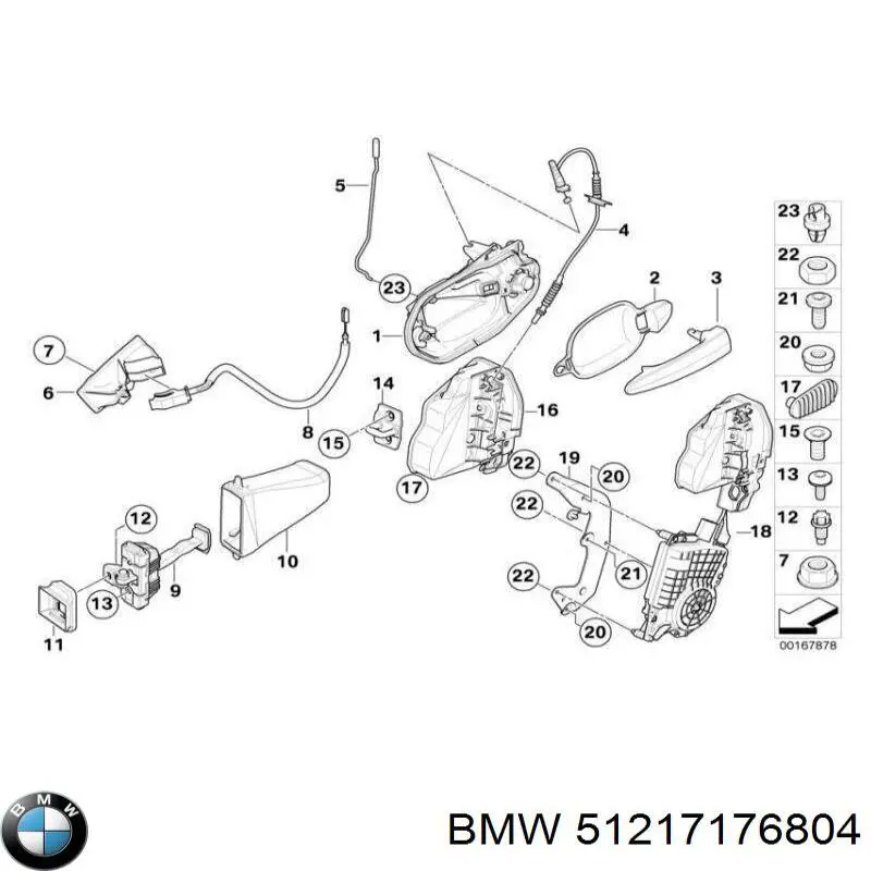 Обмежувач відкриття дверей, передній BMW 51217176804 ціна, від 8.47 USD