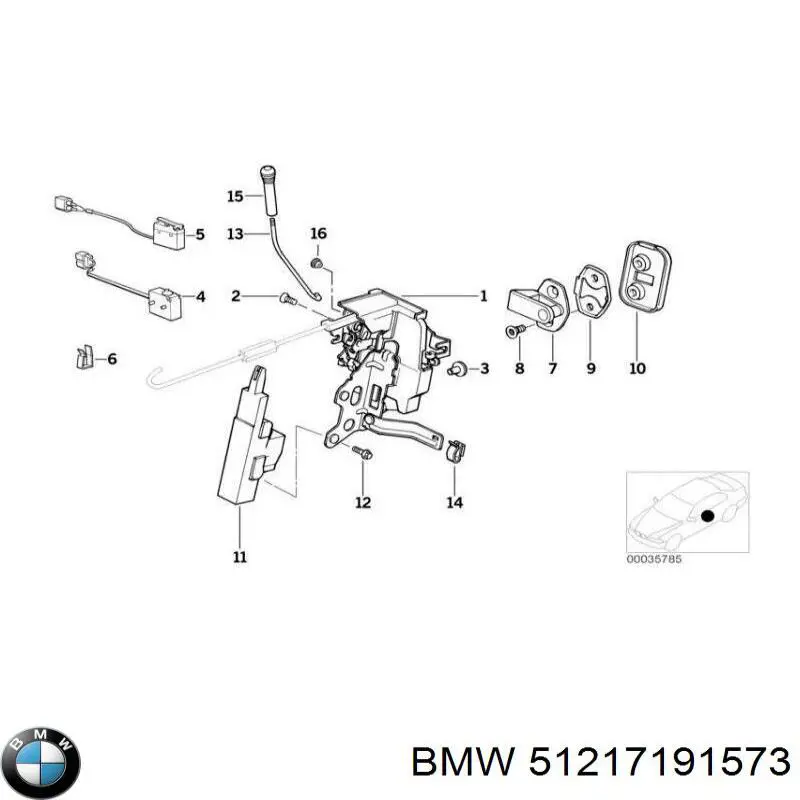 Купити 51217013705 BMW Тримач зовнішньої ручки дверей, передньої лівої