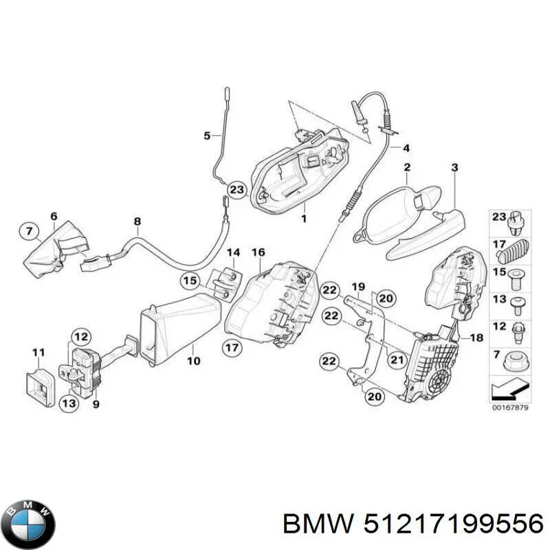 7199556 BMW Тримач зовнішньої ручки дверей, передньої правої