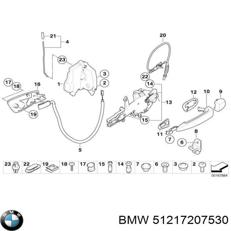 51217207530 BMW Ручка передніх дверей зовнішня, права