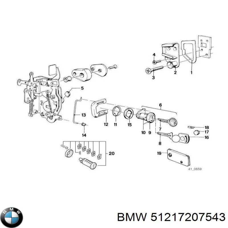 Ручка задньої двері зовнішня ліва 51217207543 BMW