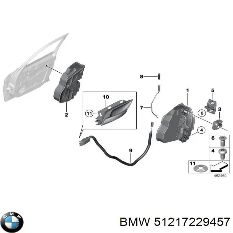 Замок дверей водія BMW 3 