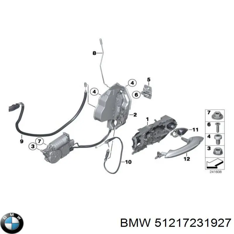 Ручка передньої двері зовнішня ліва BMW 51217231927 ціна, від 33.20 USD