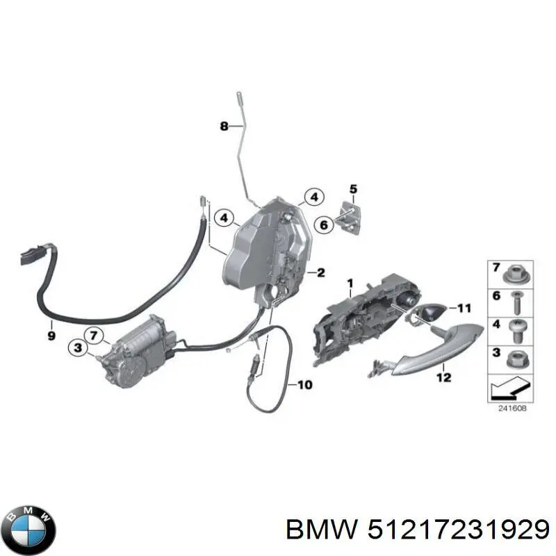 Ручка задньої двері зовнішня ліва BMW 51217231929 ціна, від 10.00 USD