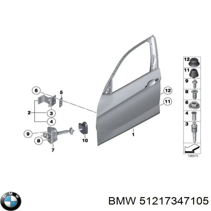 Купити 51217347105 BMW Обмежувач відкриття дверей, передній
