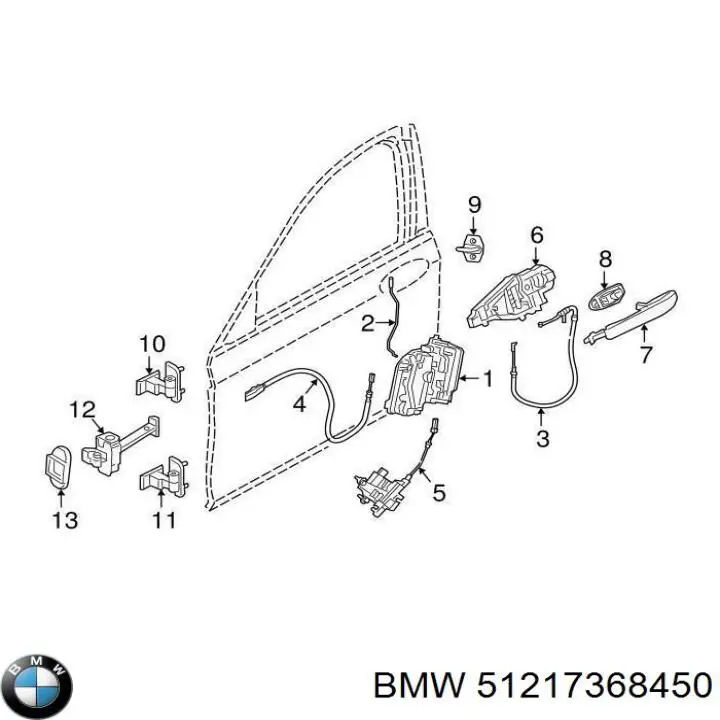 51217368450 BMW Замок двері правої передньої