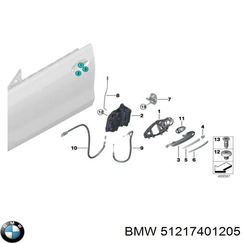 Тримач зовнішньої ручки дверей, передньої лівої BMW 9881775 ціна, від 12.67 USD