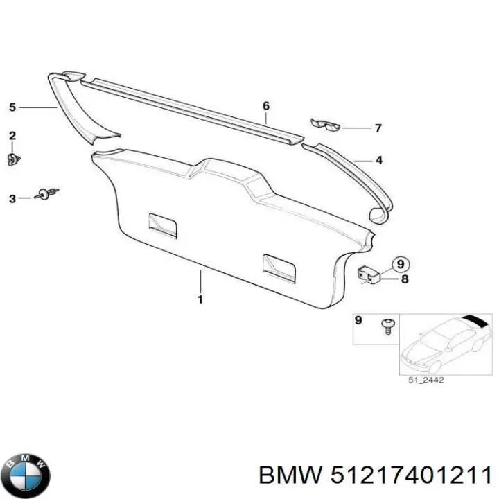 Тримач зовнішньої ручки дверей, передньої лівої BMW 51217401211 ціна, від 11.29 USD