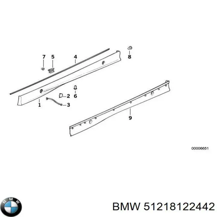 Кришка ручки двері зовнішньої, передньої правої BMW 51211960932 ціна, від 10.25 USD
