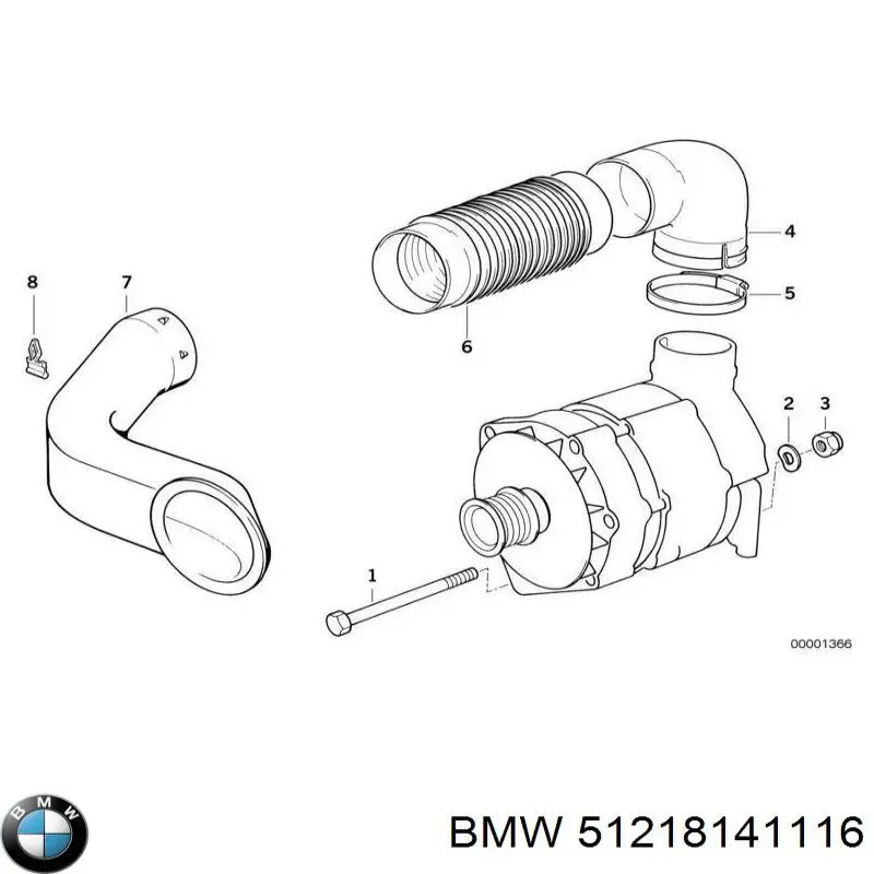 Палець (шплінт) дверної петлі 51218141116 BMW
