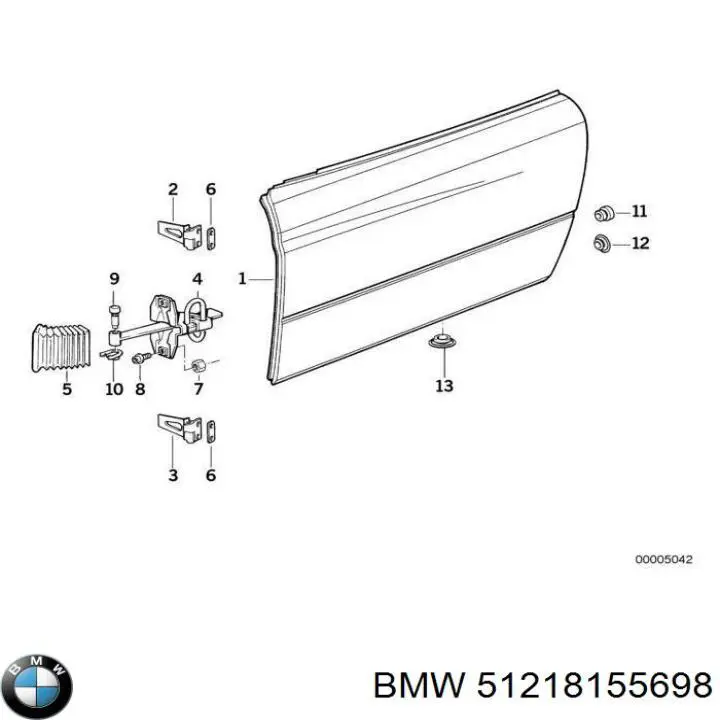 Обмежувач відкриття дверей, передній BMW 51218155698 ціна, від 21.74 USD