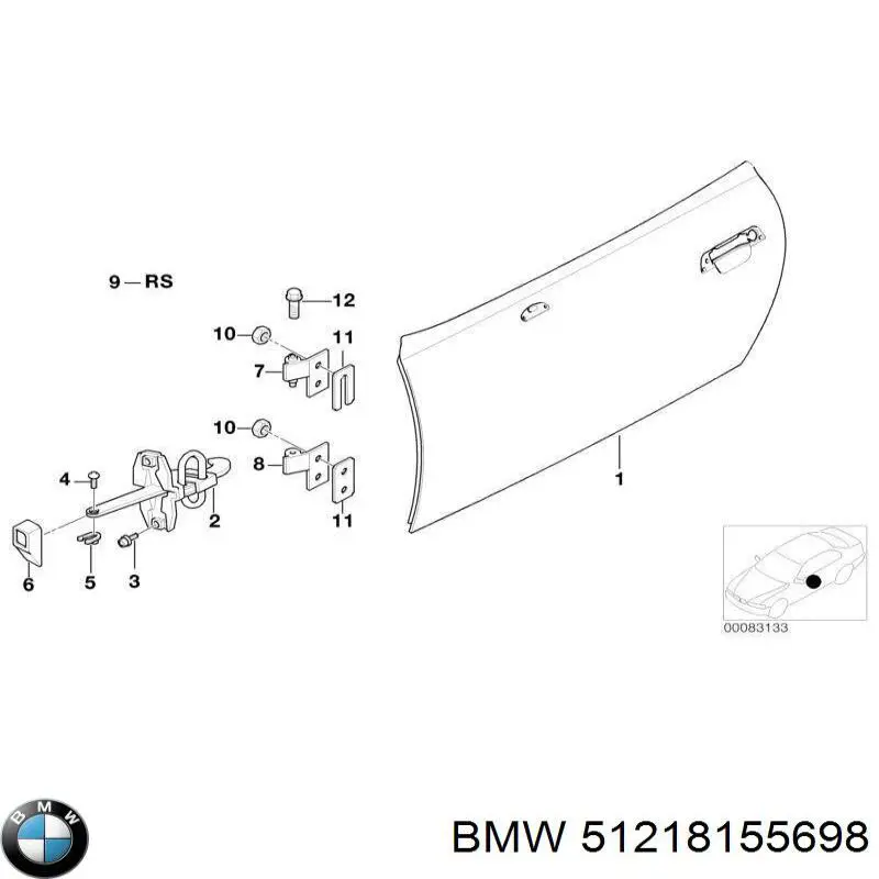 Купити 51218155698 BMW Обмежувач відкриття дверей, передній