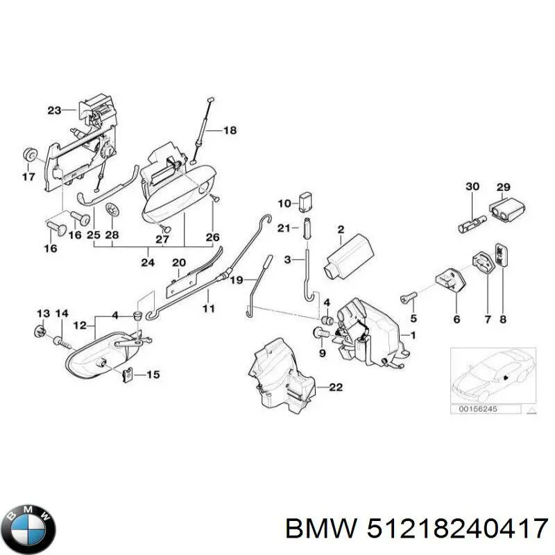 Купити 51218240417 BMW Ручка задньої двері зовнішня ліва