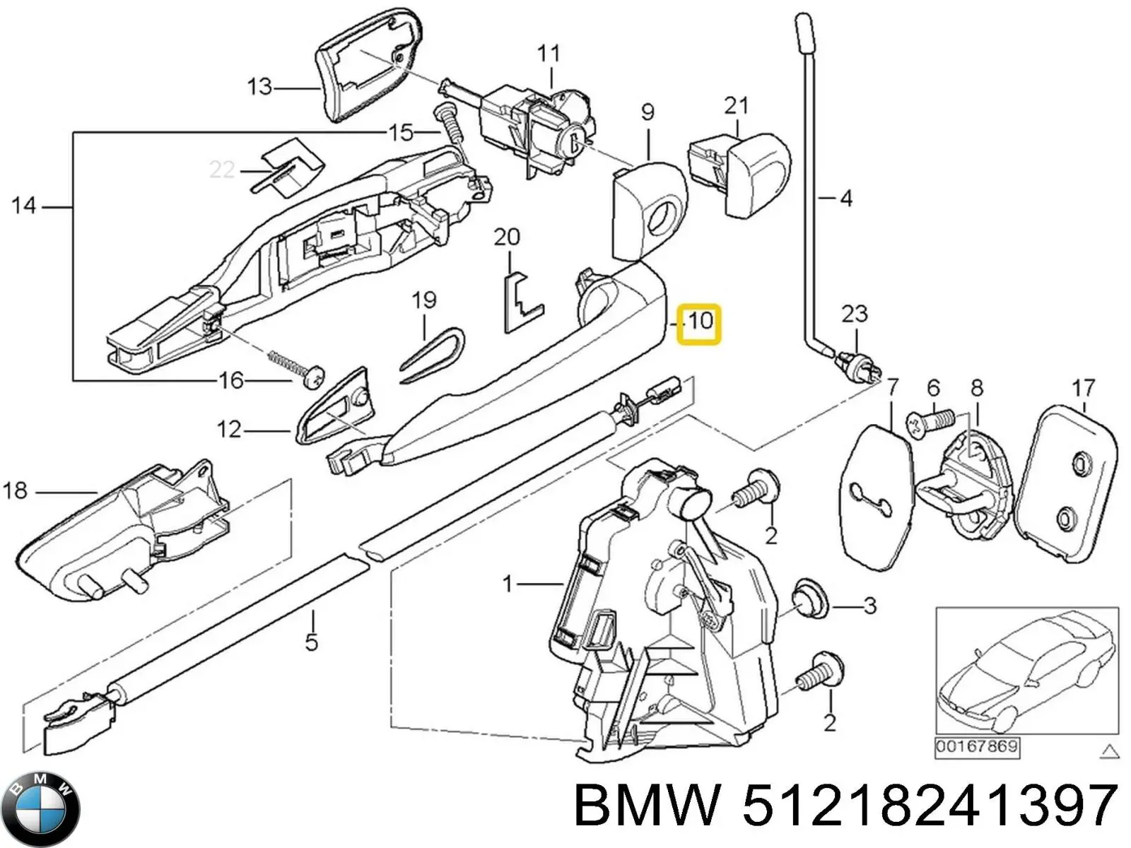 Ручка передніхї лівих дверей BMW 51218241397 ціна, від 21.95 USD