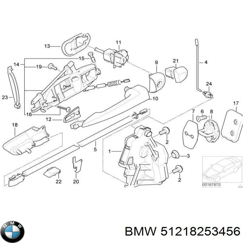 Ручка задніх дверей, зовнішня BMW 51218253456 ціна, від 4.17 USD