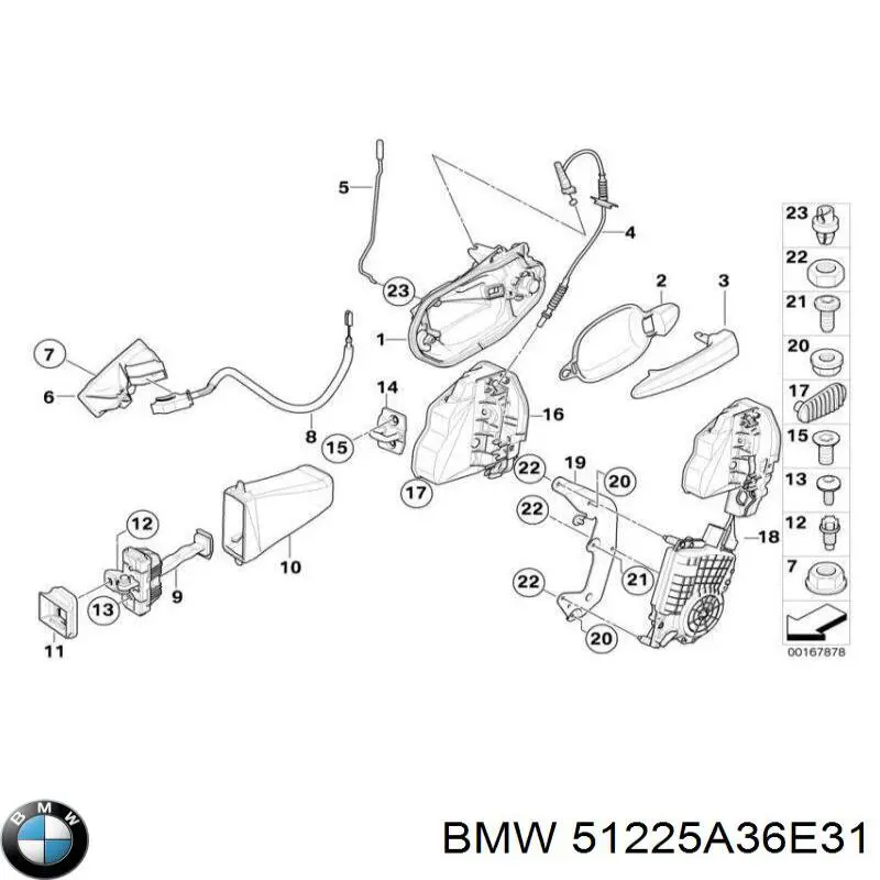 51227202157 BMW Замок задніх дверей, лівих