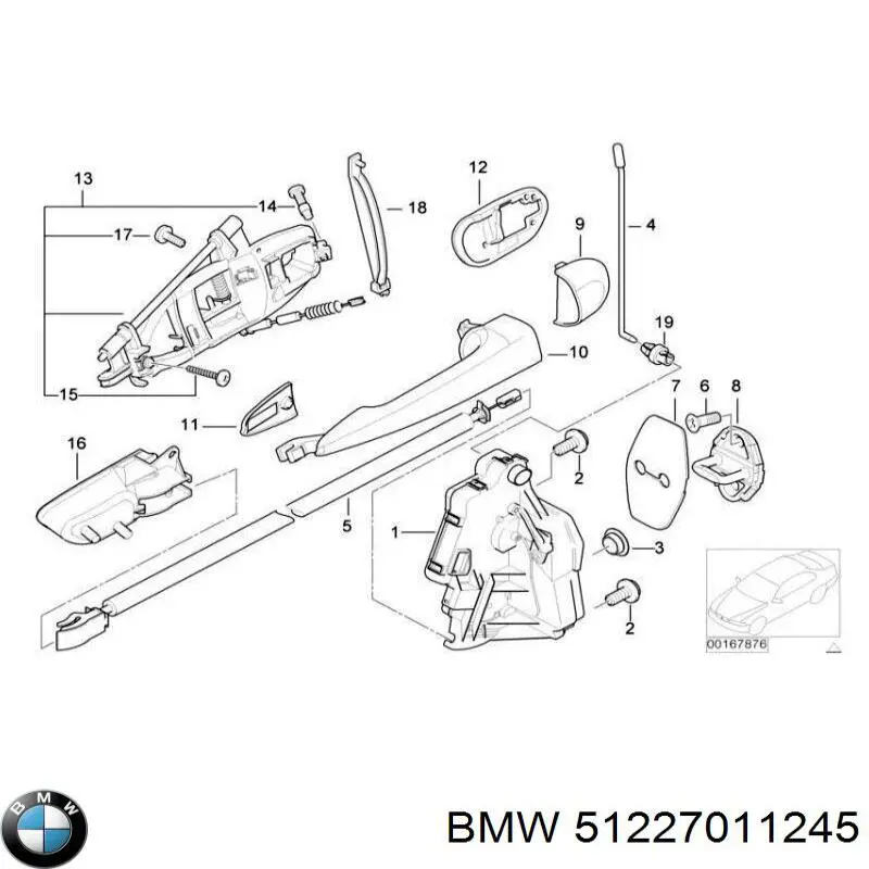 Замок задньої двері, лівої BMW 51227011245 ціна, від 54.33 USD