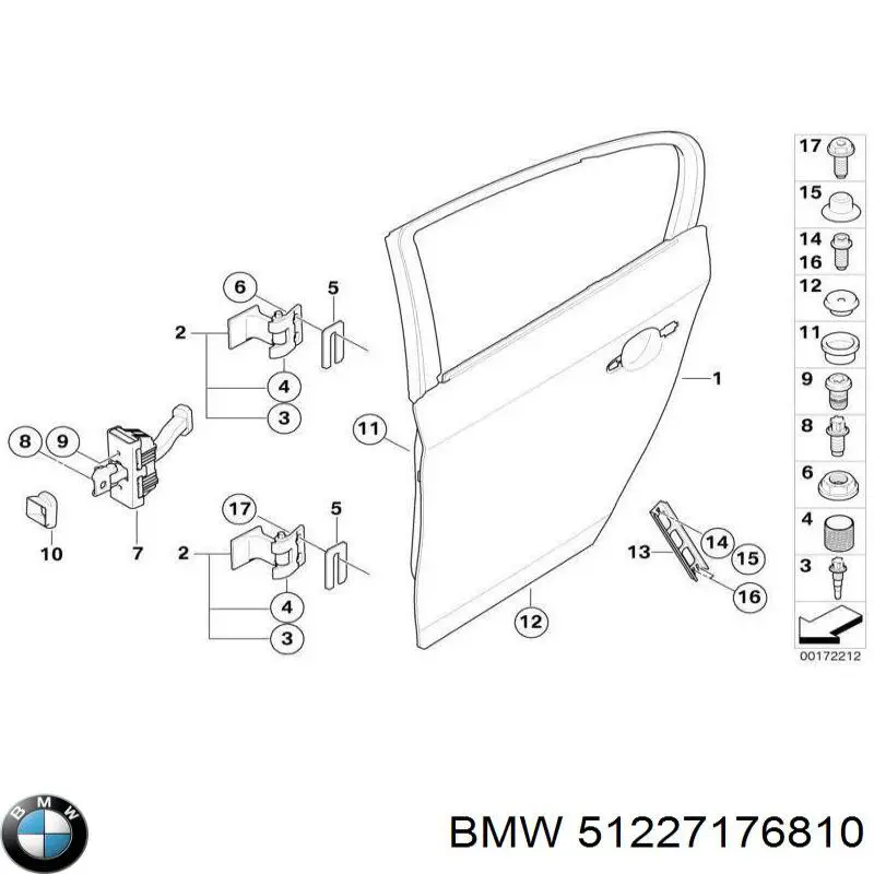 Обмежувач відкриття дверей, задній на BMW 1 (E81, E87)