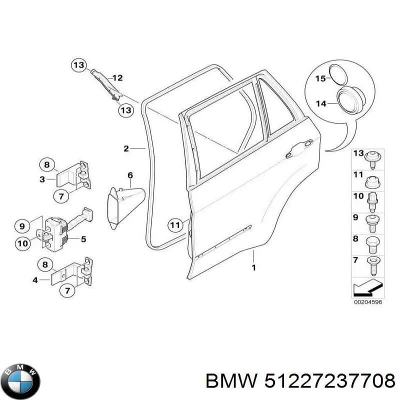 Обмежувач відкриття дверей, задній на BMW X5 (E70)
