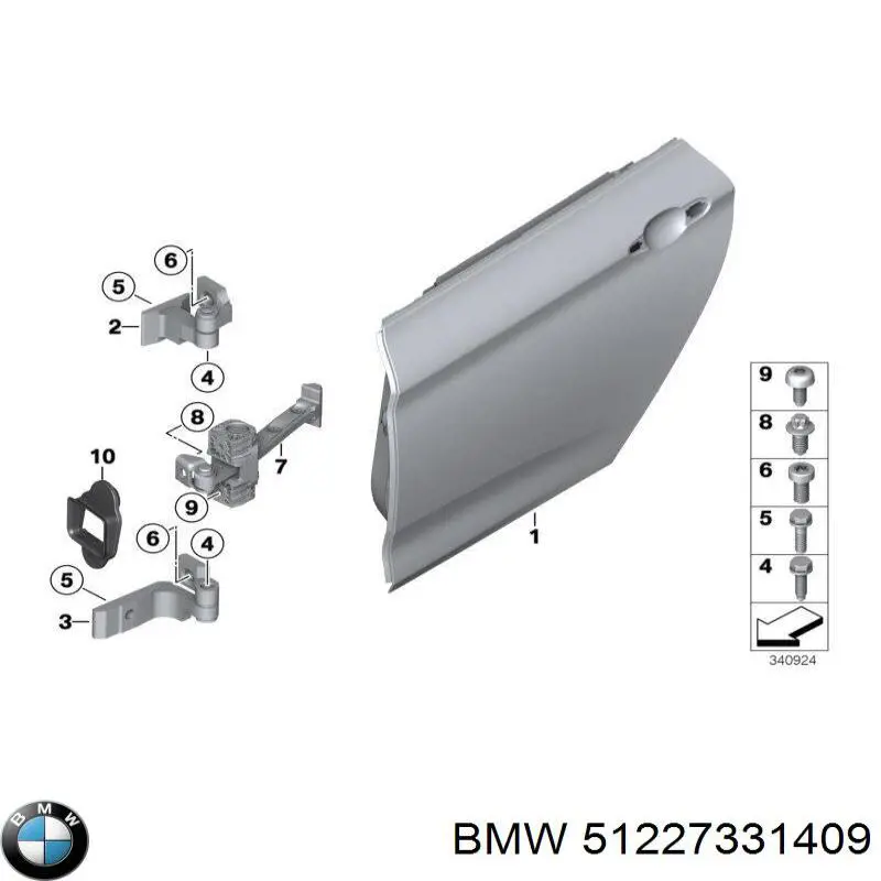 51227331409 BMW Обмежувач відкриття дверей, задній лівий
