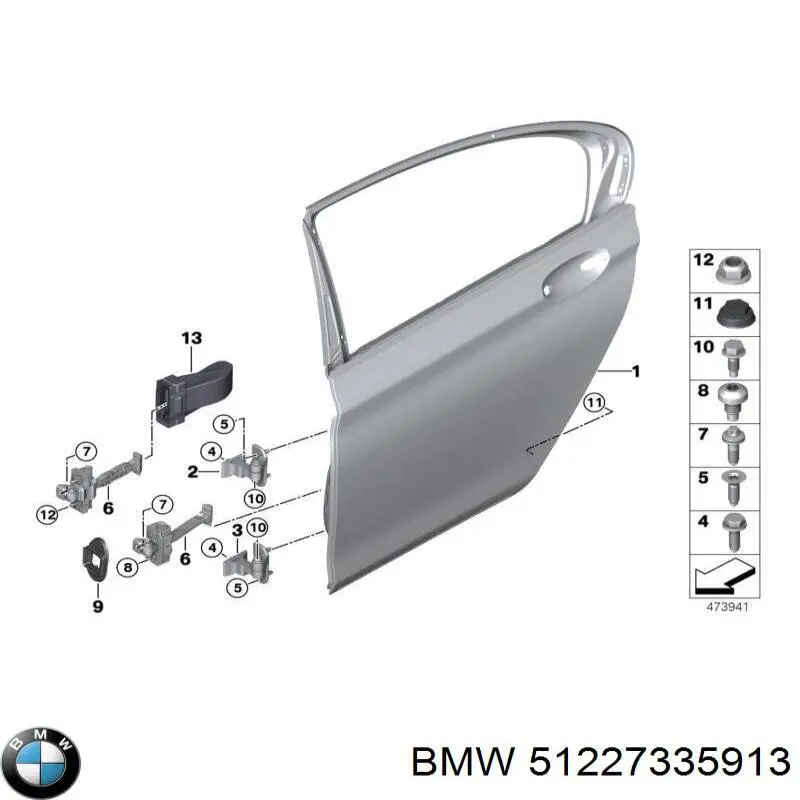 51227335913 BMW Обмежувач відкриття дверей, задній