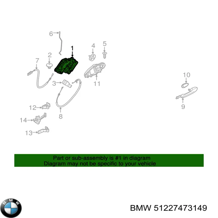 51227473149 BMW Замок задніх дверей, лівих