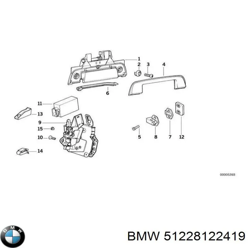 8122419 BMW Замок задніх дверей, лівих