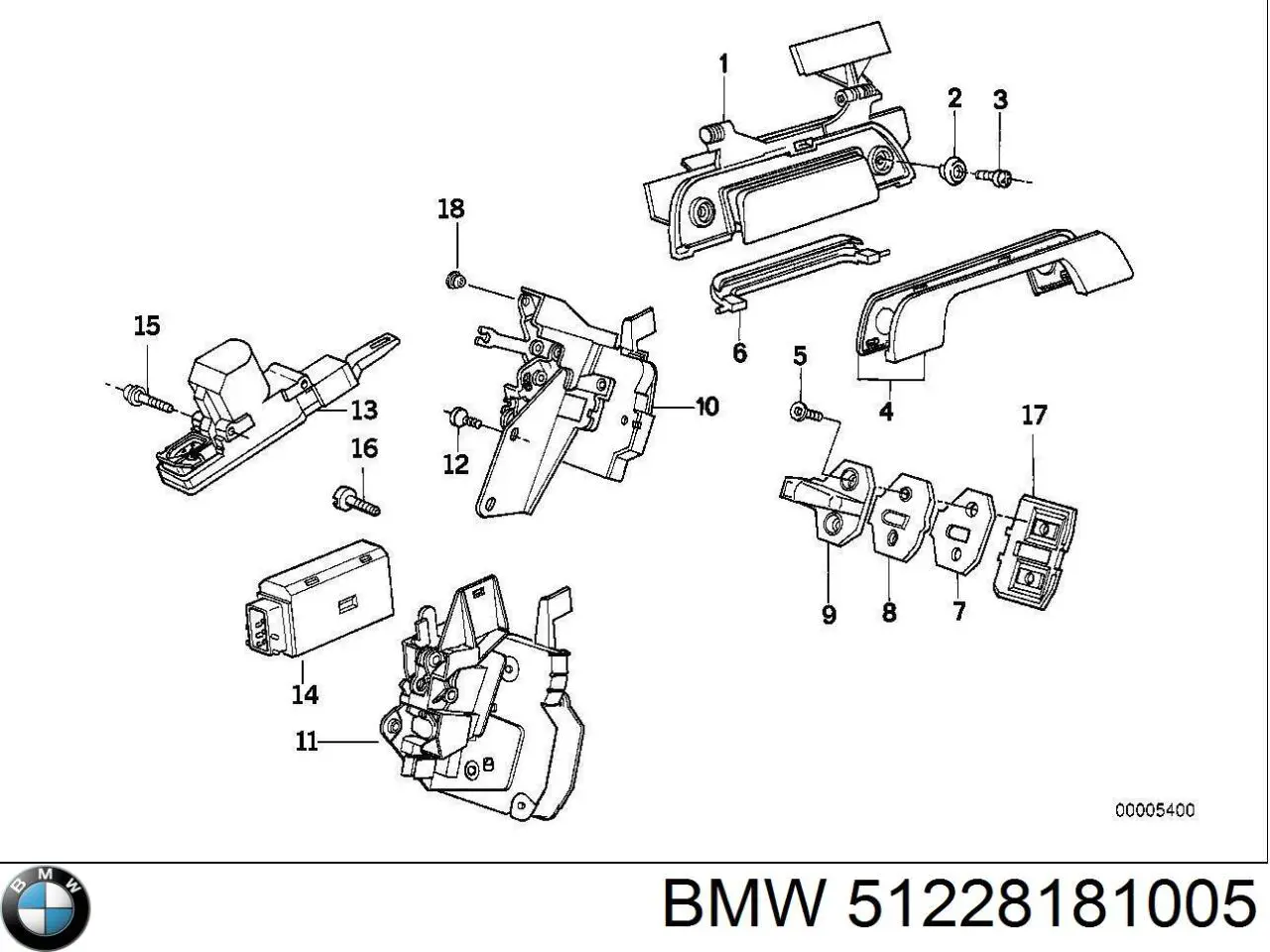 Купити 51228181005 BMW Замок задньої двері, лівої