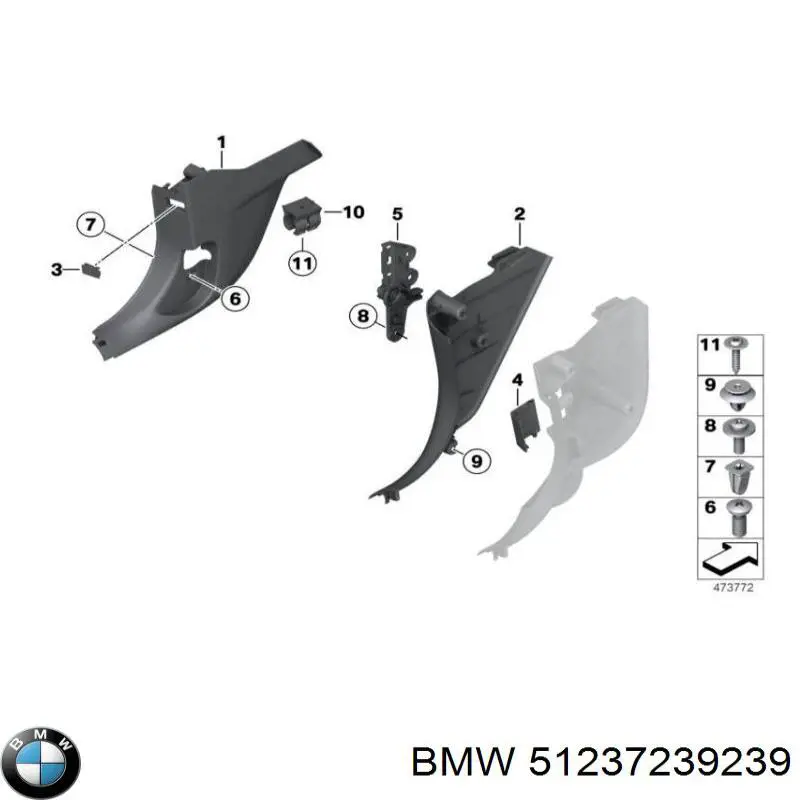 Трос відкриття капота, задній на BMW 3 (F30, F80)