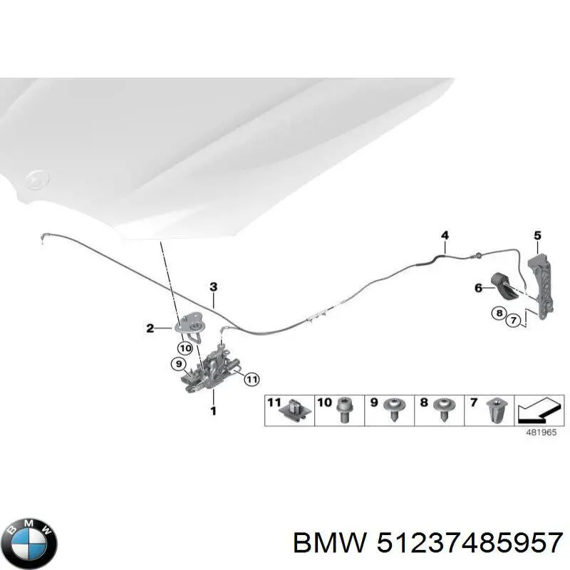  Замок капота, лівий BMW X6 