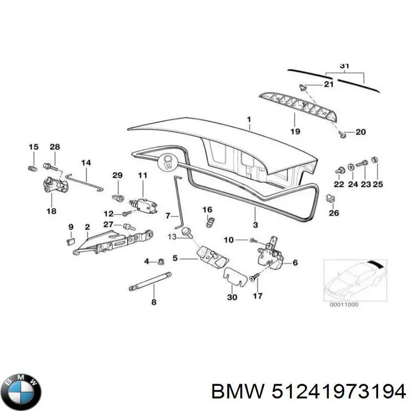 Замок дверей багажника BMW 51241944690 ціна, від 10.14 USD