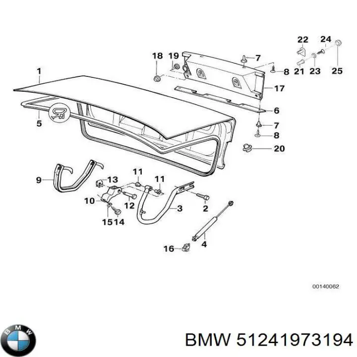 Купити 51241973194 BMW Замок 3/5-х дверей, задній