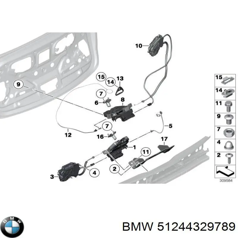 Мотор (клапан) дотягування багажника BMW 51247211168 ціна, від 37.78 USD