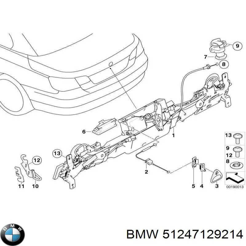 Замок дверей багажника BMW 51247129214 ціна, від 152.34 USD