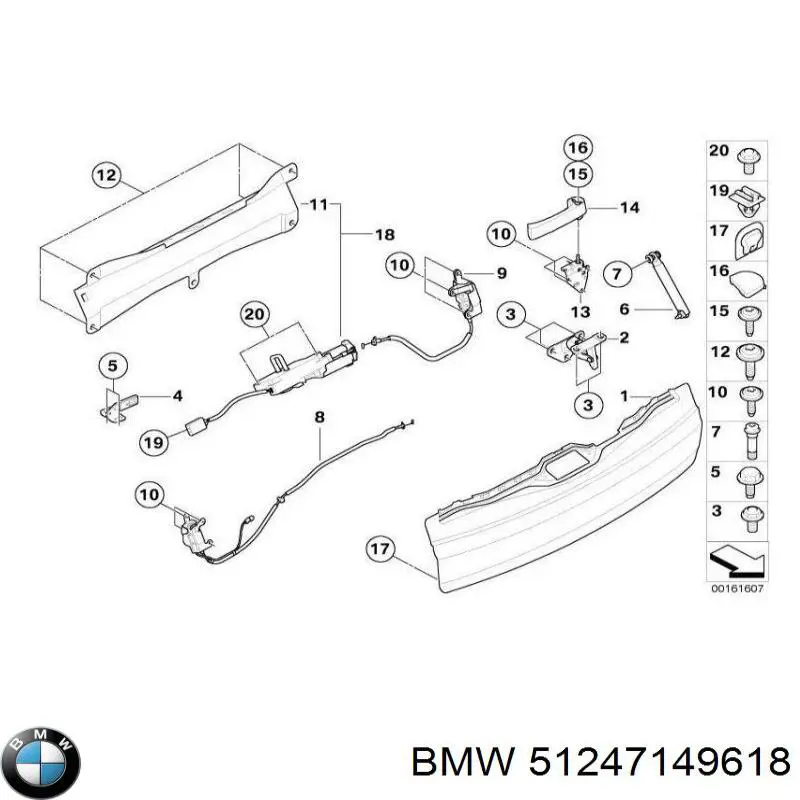 51247149618 BMW Кріплення бампера переднього