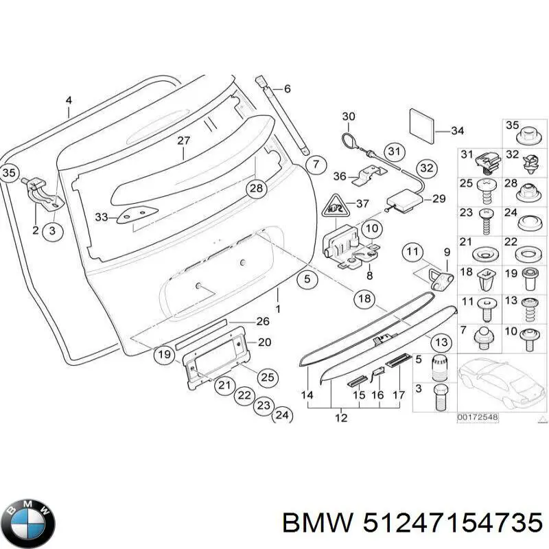 51247154735 BMW Упор двері задка