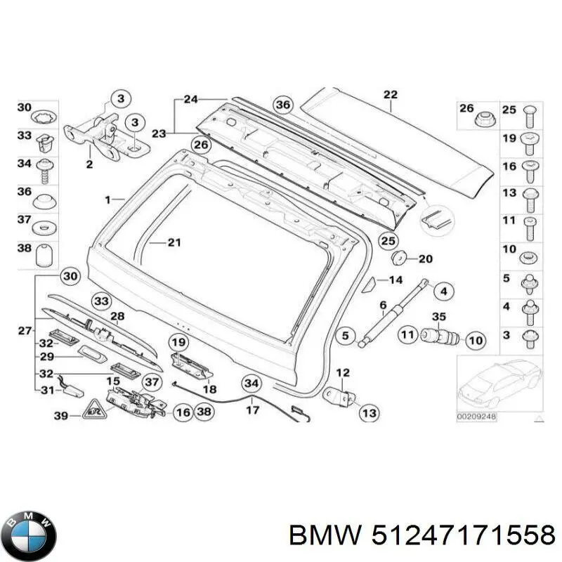 51247171558 BMW буфер-відбійник 5-ї двері/ кришки багажника