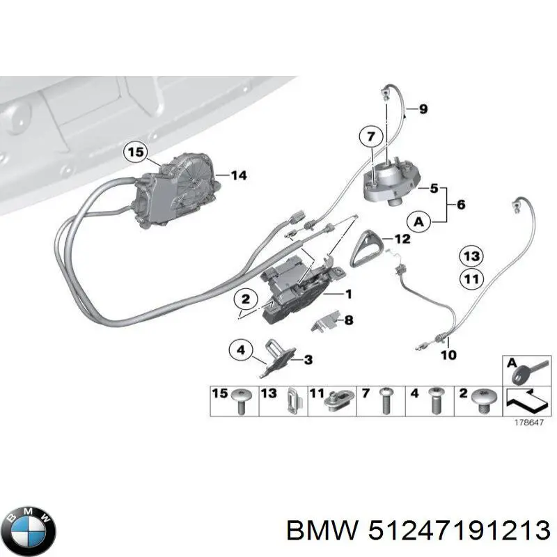 Мотор-привід відкр/закр. замка багажника/двері 3/5-ї 51247191213 BMW