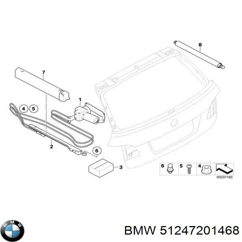 51247201468 BMW Амортизатор кришки багажника / двері 3/5-ї задньої