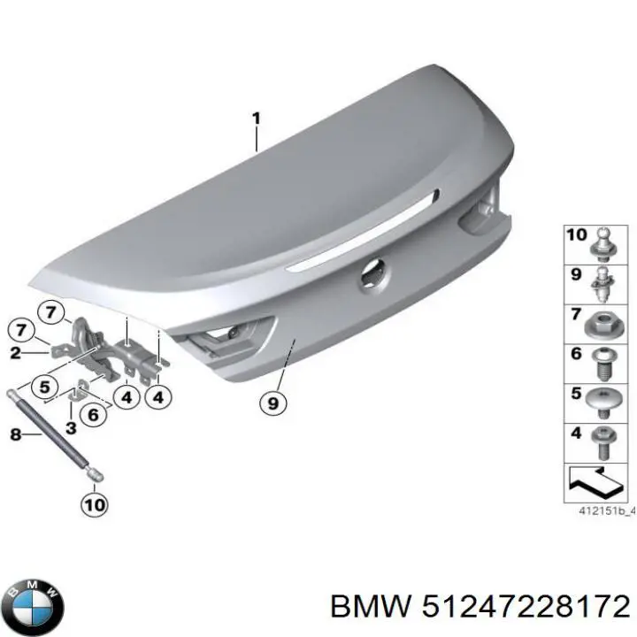 51247228172 BMW Амортизатор кришки багажника / двері 3/5-ї задньої