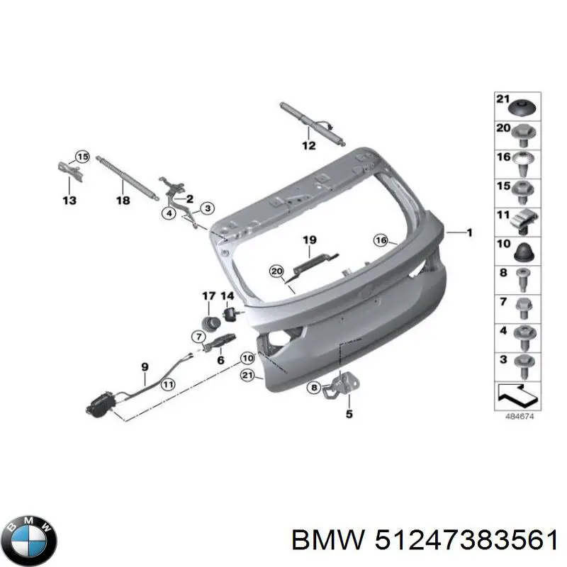Мотор-привід відкр/закр. замка багажника/двері 3/5-ї на BMW 4 (G22, G82)