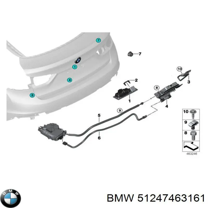 Купити 51247463161 BMW Ручка третіх дверей, зовнішня