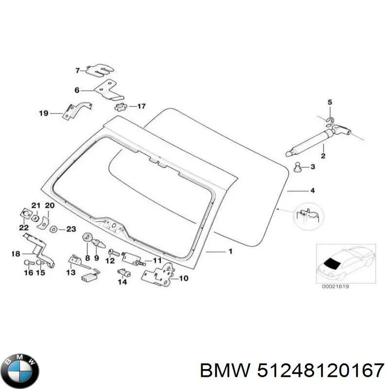 51248120167 BMW Замок скла задніх 3/5-х дверей (ляди)