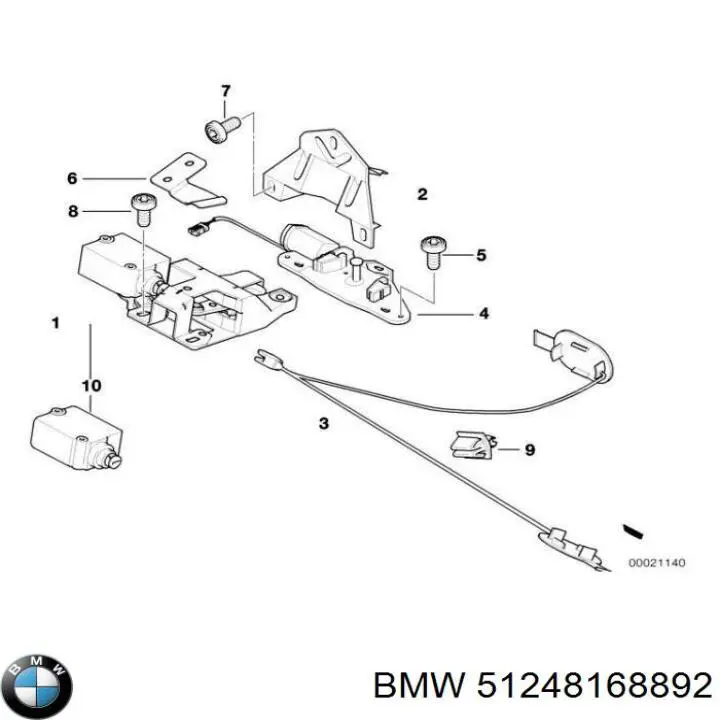 51248168892 BMW Замок п'ятих дверей