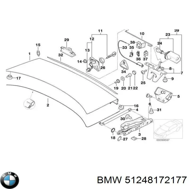 51248172177 BMW Замок п'ятих дверей