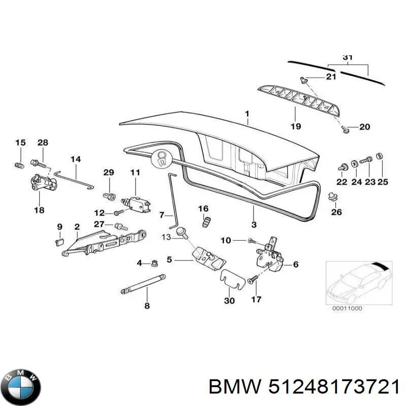 Замок дверей багажника BMW 51248209730 ціна, від 57.62 USD